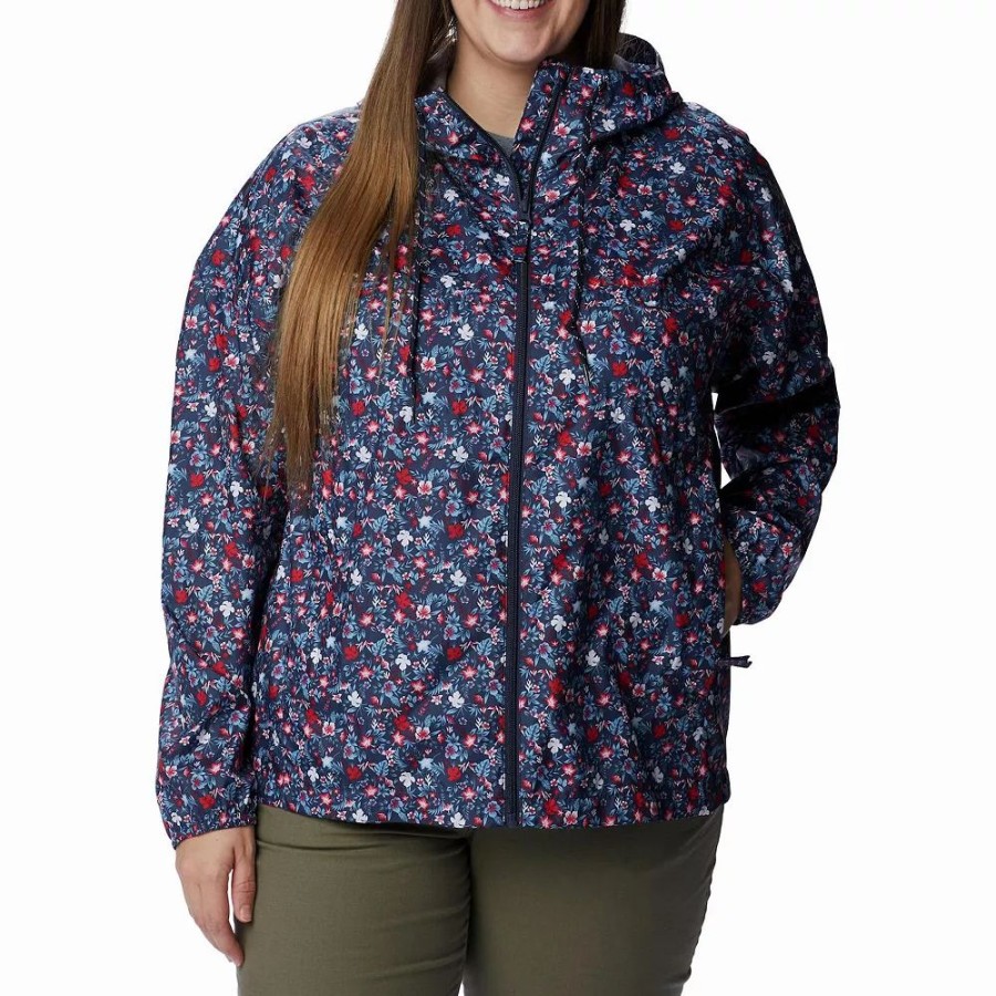 Clothing * | Plus Size Columbia Flash Challenger Hooded Upf 40 Windbreaker Jacket