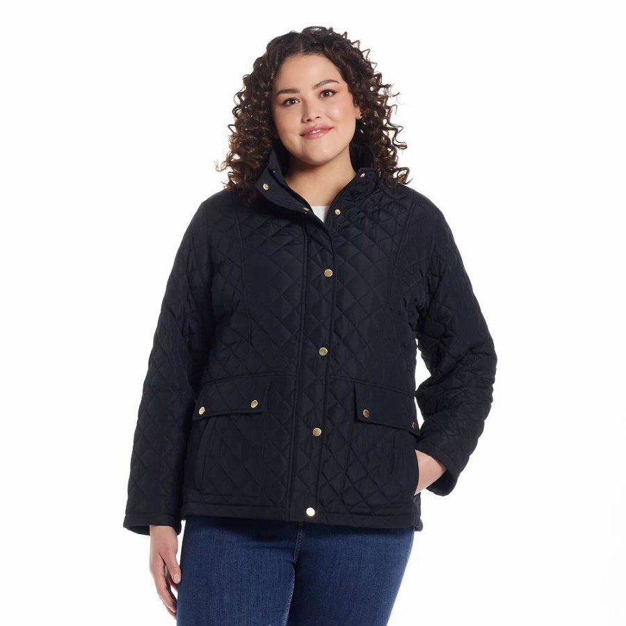 Clothing * | Plus Size Weathercast Modern Quilted Barn Jacket