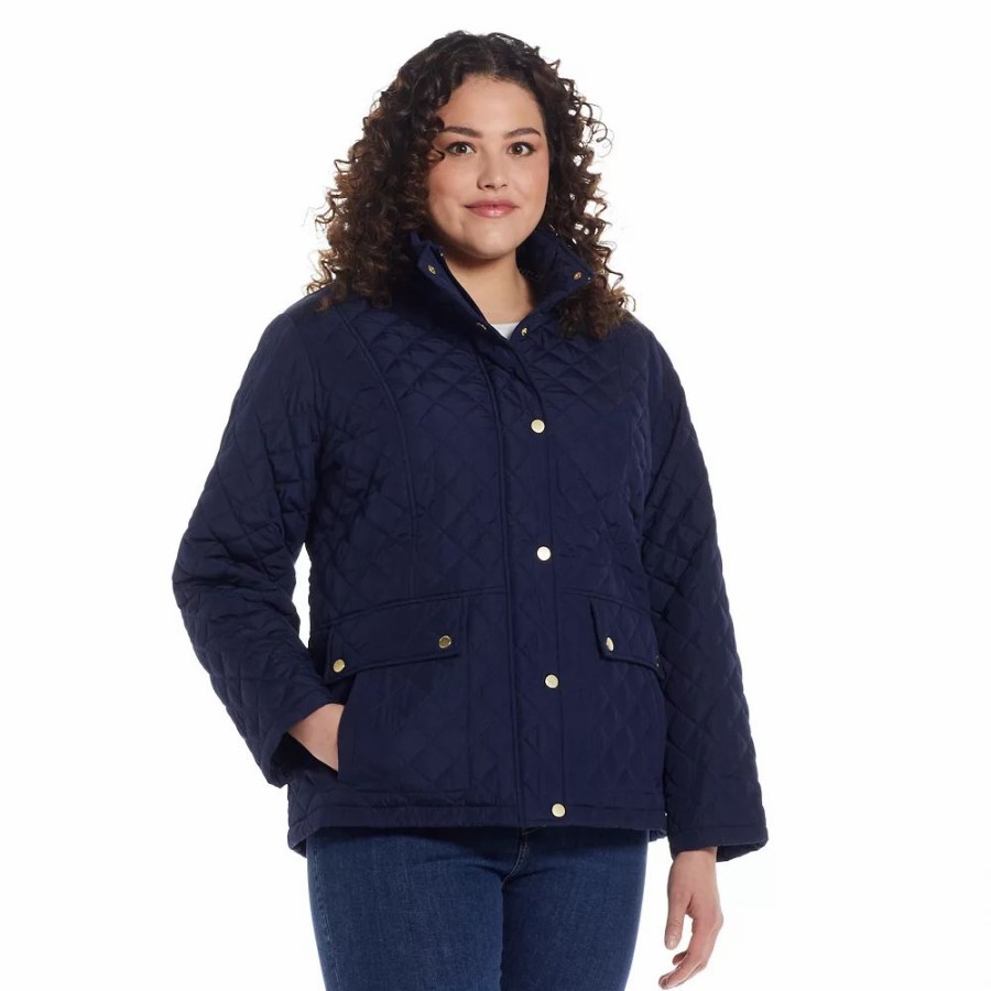 Clothing * | Plus Size Weathercast Modern Quilted Barn Jacket