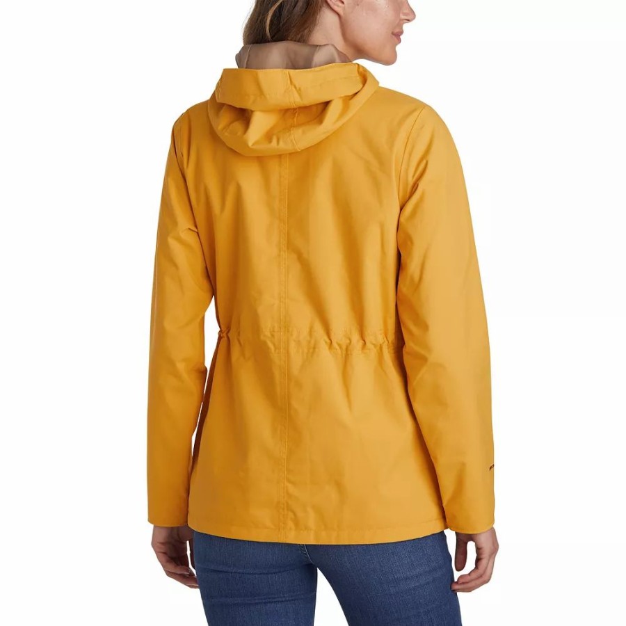 Clothing * | Women'S Eddie Bauer Riley Hooded Rain Jacket Dark Marigold