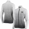 Clothing * | Women'S Antigua White/Black Las Vegas Raiders Guide Full-Zip Jacket