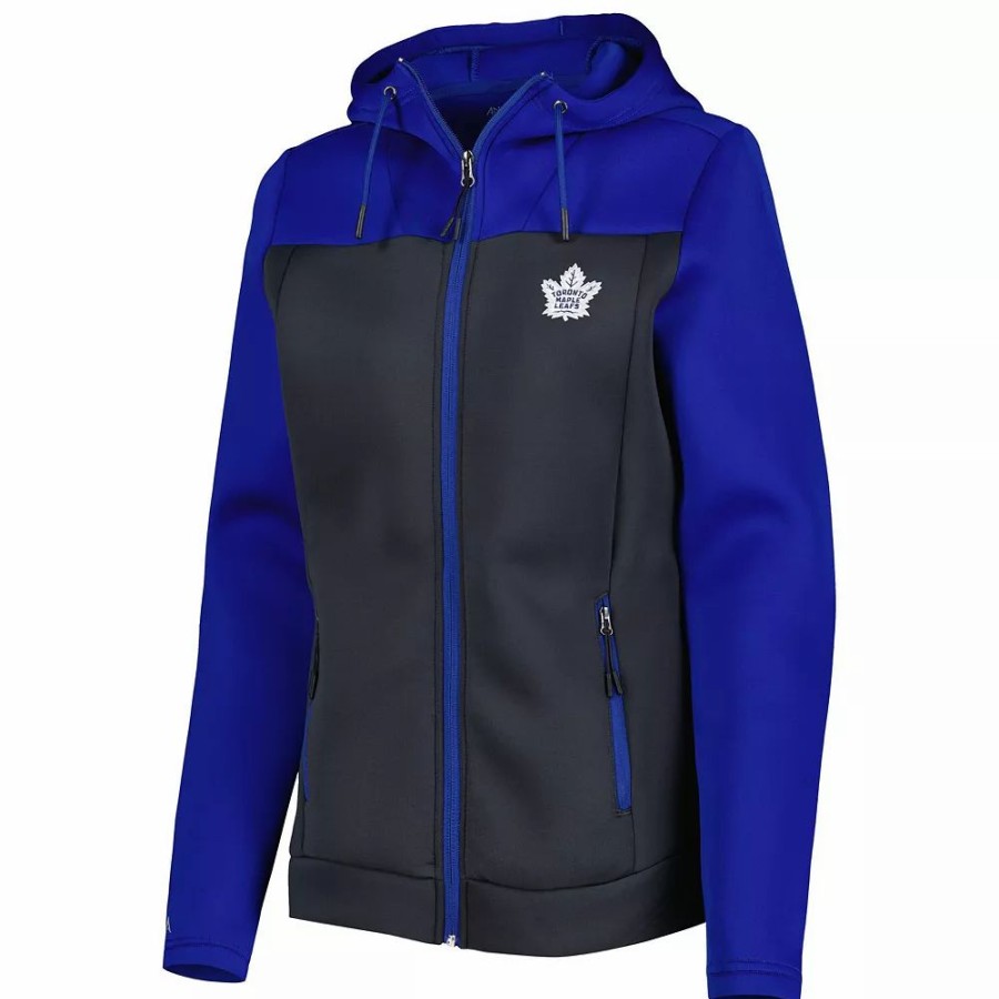 Clothing * | Women'S Antigua Blue/Gray Toronto Maple Leafs Protect Full-Zip Jacket