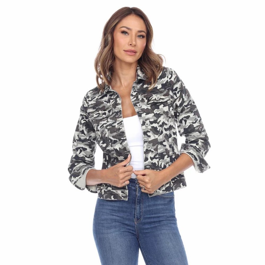 Clothing * | Women'S White Mark Camo Denim Jacket