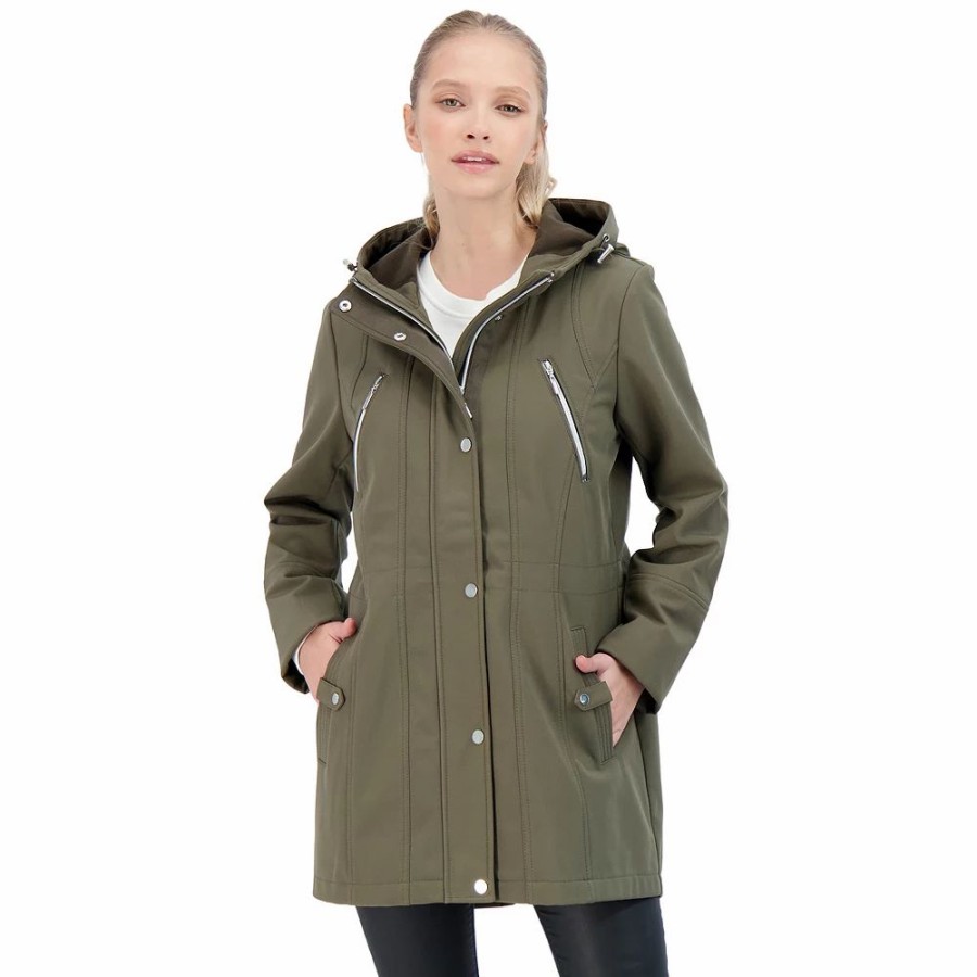 Clothing * | Women'S Sebby Collection Hood Water-Resistant Anorak Jacket