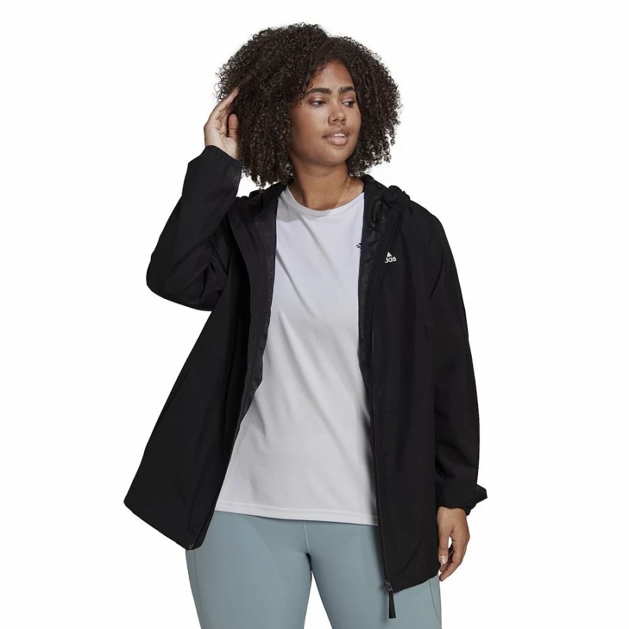 Clothing * | Plus Size Adidas Essential Rain Jacket