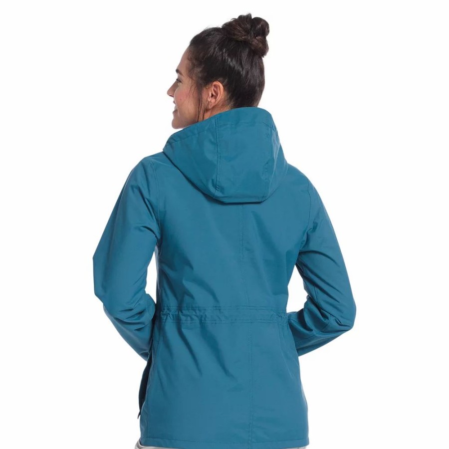 Clothing * | Women'S Eddie Bauer Riley Hooded Rain Jacket Light Nordic Blue