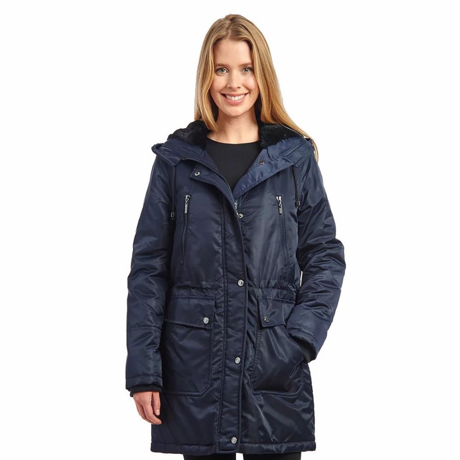 Clothing * | Women'S Fleet Street Hooded Puffer Coat With Inner Faux Fur Lining