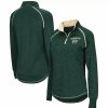 Clothing * | Women'S Colosseum Heathered Green Colorado State Rams Bikram Raglan Quarter-Zip Jacket