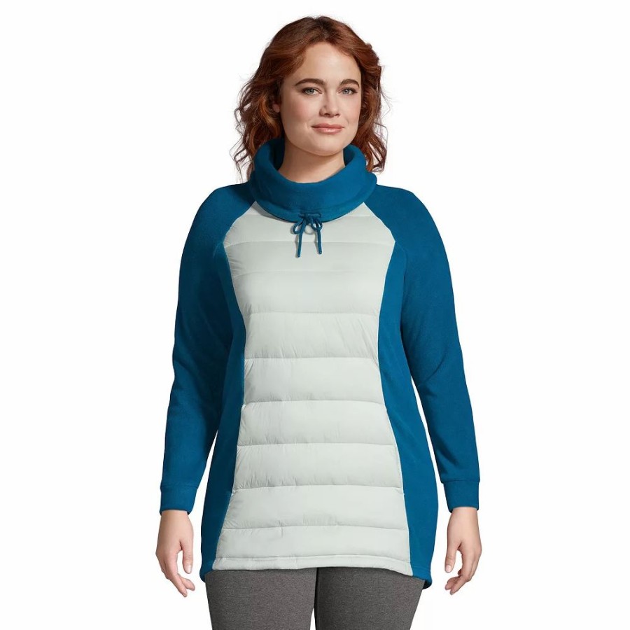 Clothing * | Plus Size Lands' End Insulated Fleece Hybrid Sweatshirt