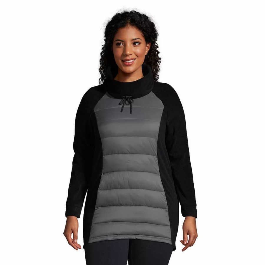 Clothing * | Plus Size Lands' End Insulated Fleece Hybrid Sweatshirt