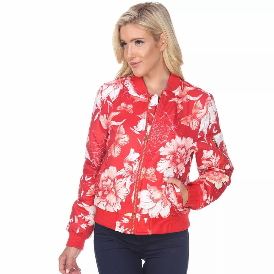 Clothing * | Women'S White Mark Floral Bomber Jacket