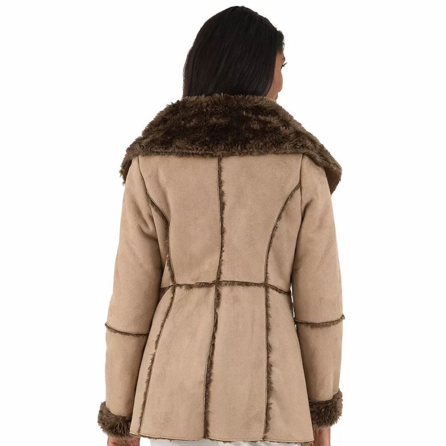 Clothing * | Women'S Fleet Street Faux-Fur Collar Faux Shearling Coat