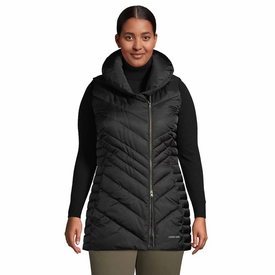 Clothing * | Plus Size Lands' End Insulated Cozy Fleece-Lined Primaloft Vest