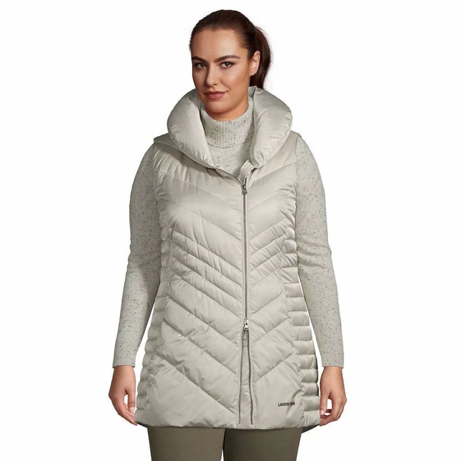 Clothing * | Plus Size Lands' End Insulated Cozy Fleece-Lined Primaloft Vest