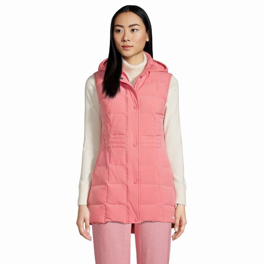 Clothing * | Petite Lands' End Quilted Stretch Down Vest