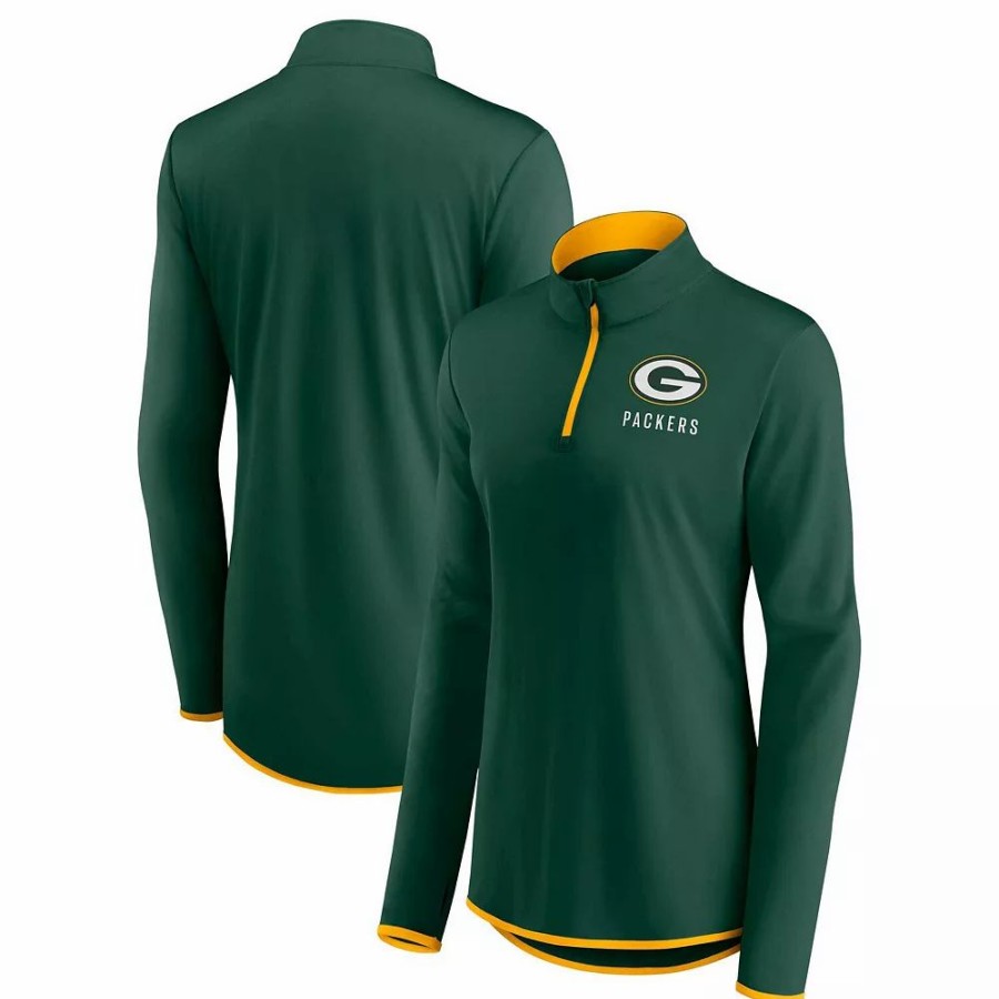 Clothing * | Women'S Fanatics Branded Green Green Bay Packers Worth The Drive Quarter-Zip Top