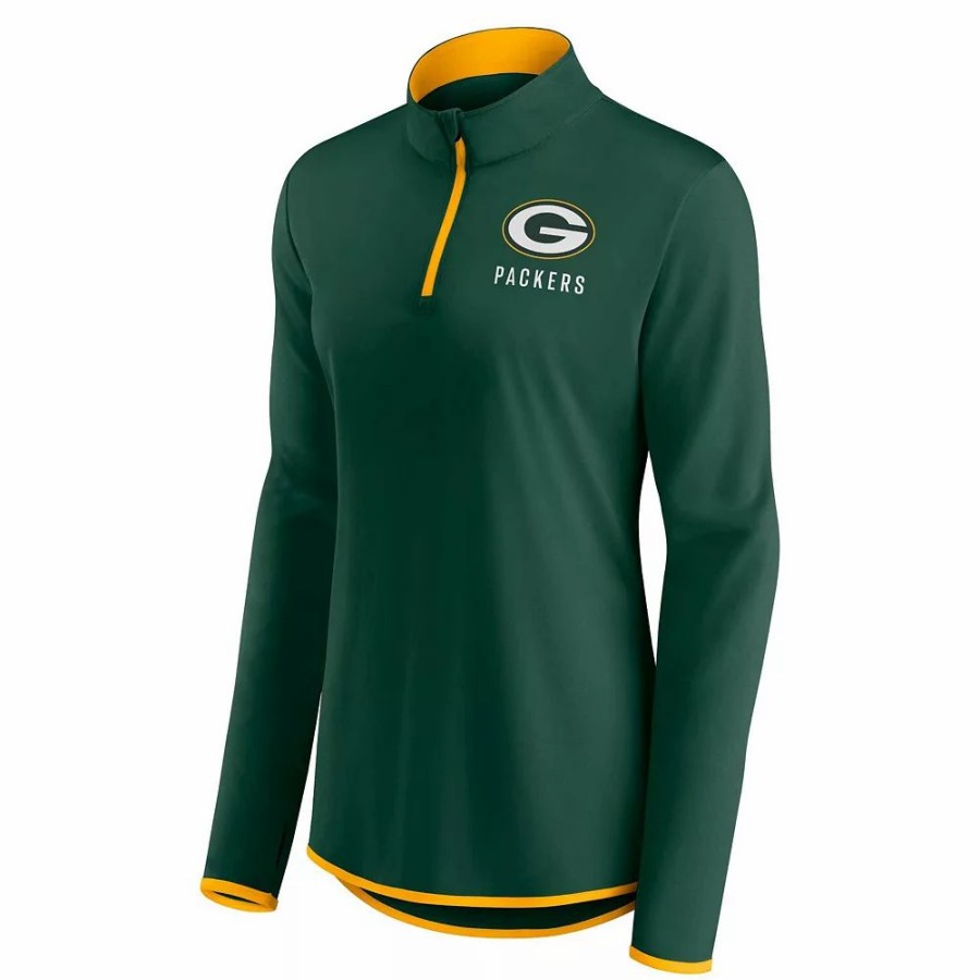 Clothing * | Women'S Fanatics Branded Green Green Bay Packers Worth The Drive Quarter-Zip Top