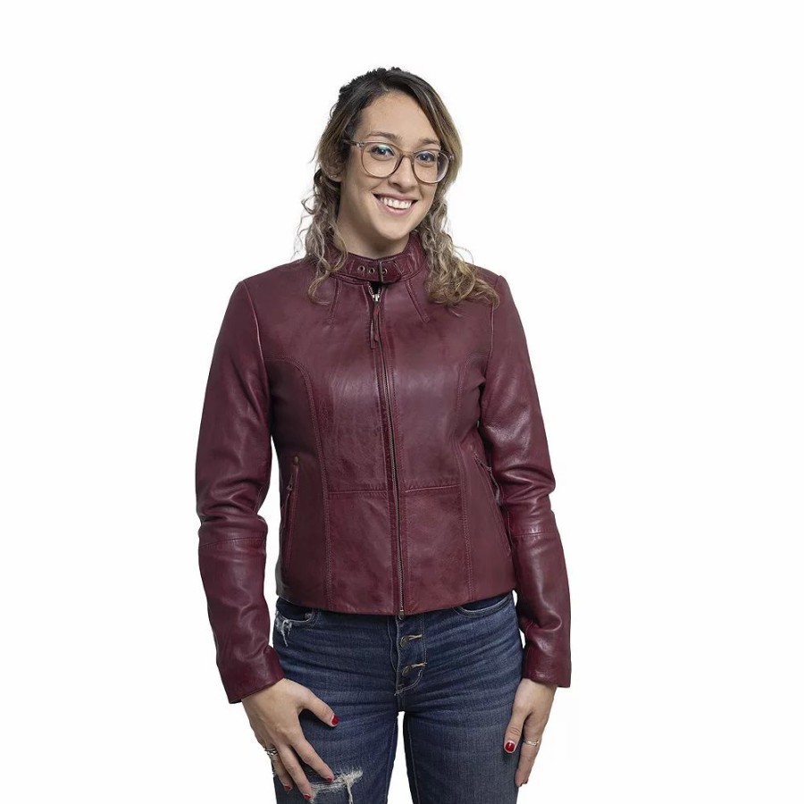 Clothing * | Women'S Whet Blu Rexie Moto Leather Jacket Sangeria