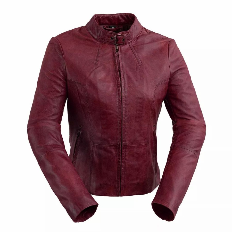 Clothing * | Women'S Whet Blu Rexie Moto Leather Jacket Sangeria