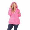 Clothing * | Plus Size White Mark Hooded Sherpa Jacket