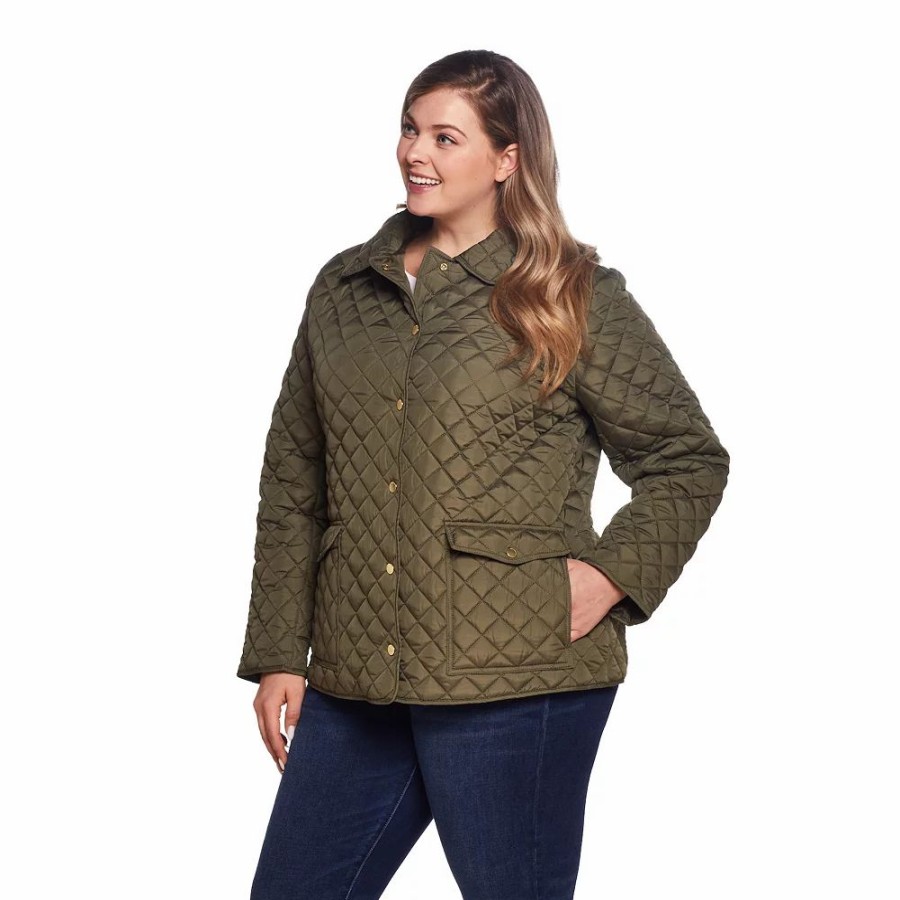 Clothing * | Plus Size Weathercast Quilted Barn Jacket