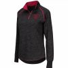 Clothing * | Women'S Colosseum Black Indiana Hoosiers Bikram 1/4 Zip Long Sleeve Jacket