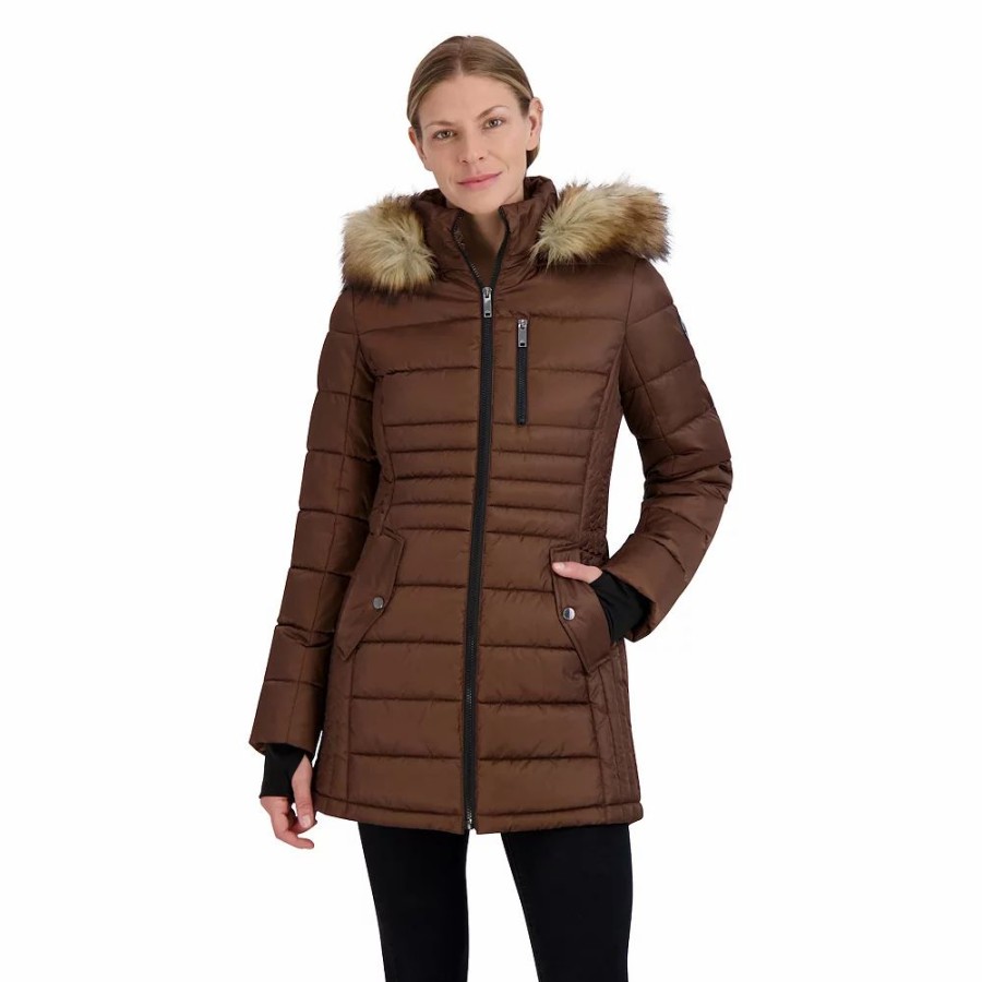 Clothing * | Women'S Halitech Faux-Fur Hood Puffer Coat Vicuna