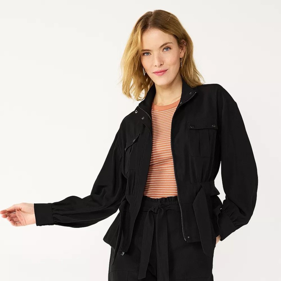 Clothing * | Women'S Nine West Belted Utility Jacket