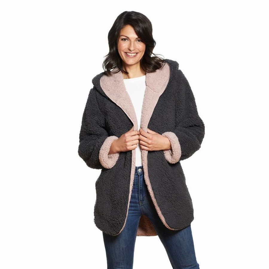 Clothing * | Women'S Weathercast Reversible Open-Front Sherpa Jacket