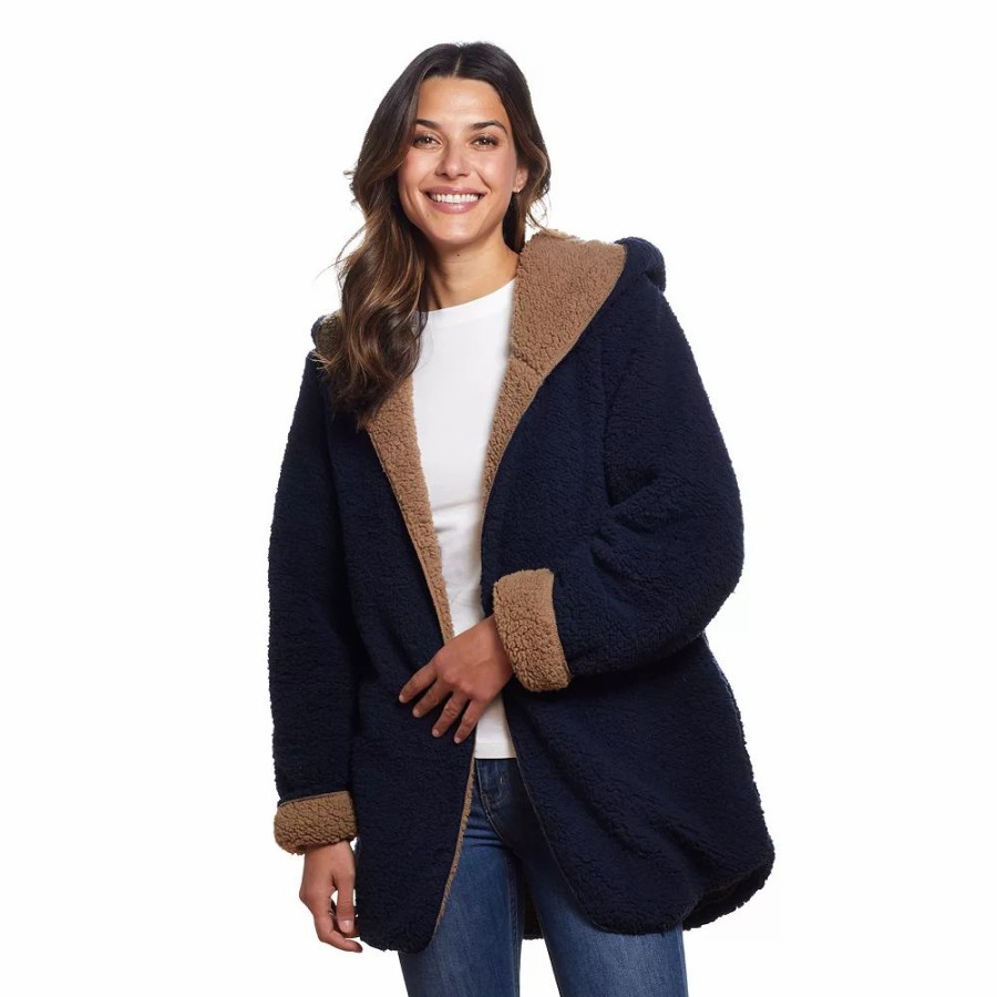 Clothing * | Women'S Weathercast Reversible Open-Front Sherpa Jacket