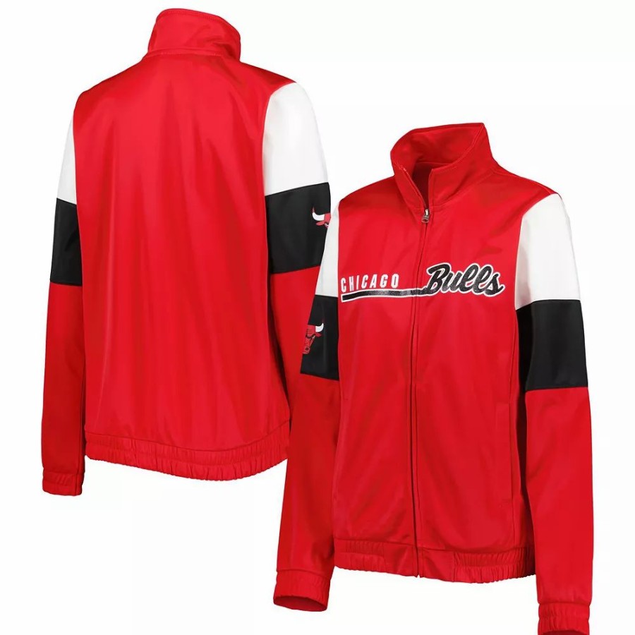 Clothing * | Women'S G-Iii 4Her By Carl Banks Red Chicago Bulls Change Up Full-Zip Track Jacket