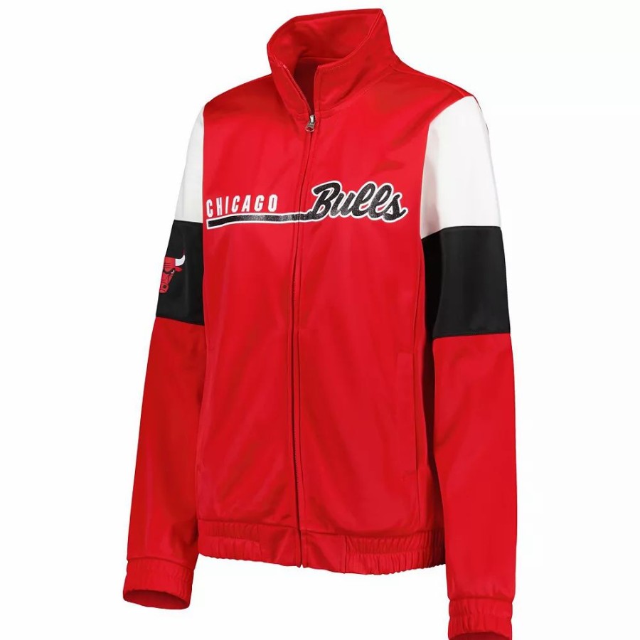 Clothing * | Women'S G-Iii 4Her By Carl Banks Red Chicago Bulls Change Up Full-Zip Track Jacket