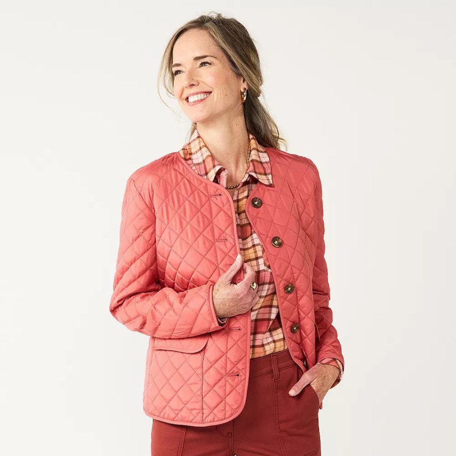 Clothing * | Petite Croft & Barrow Quilted Jacket