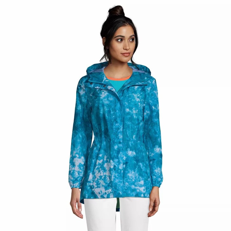 Clothing * | Women'S Lands' End Hooded Packable Raincoat