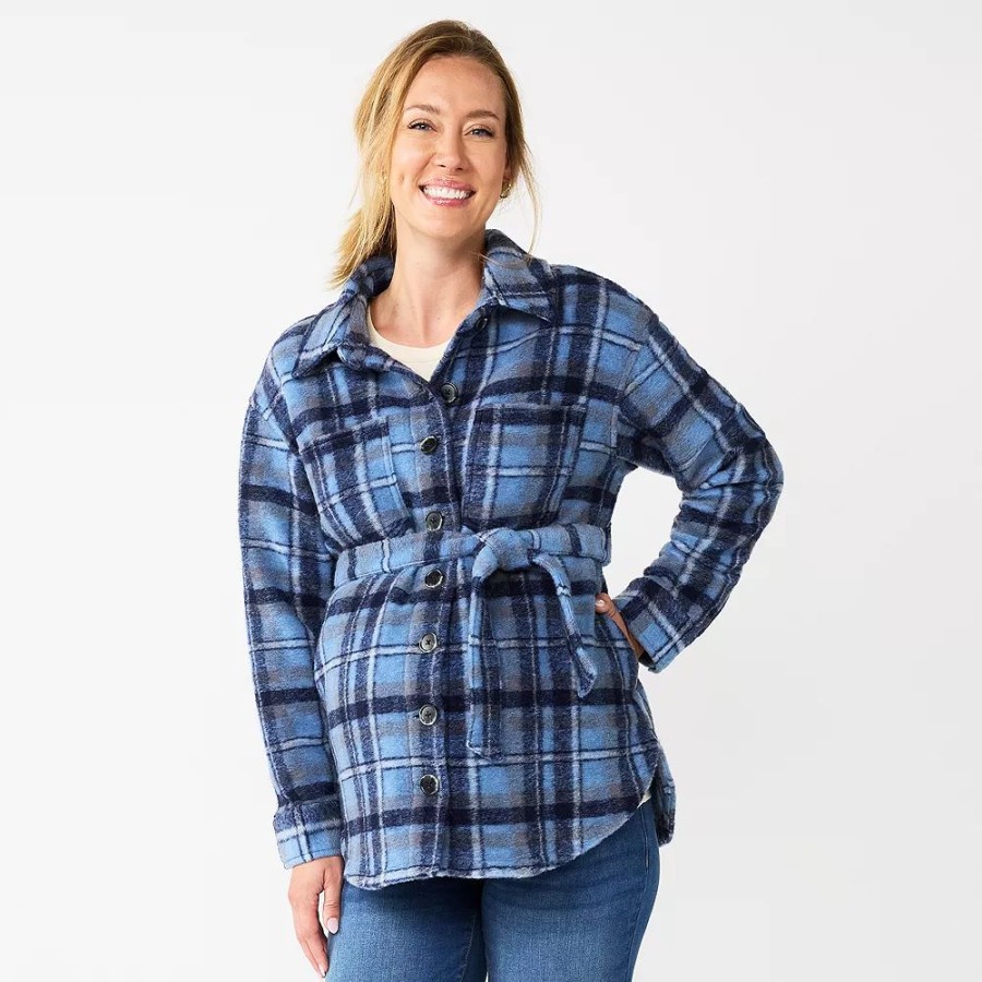 Clothing * | Maternity Sonoma Goods For Life Belted Shacket