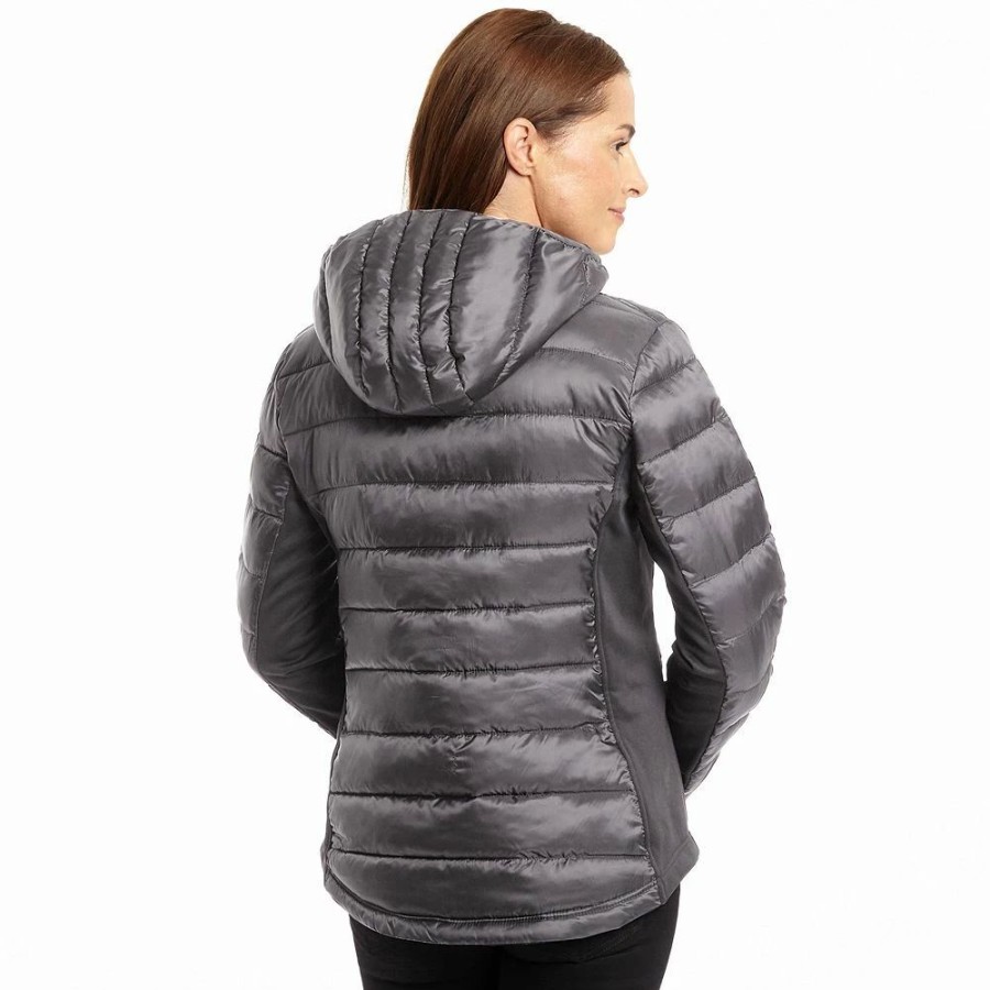 Clothing * | Plus Size Excelled Hybrid Hooded Puffer Jacket Gray