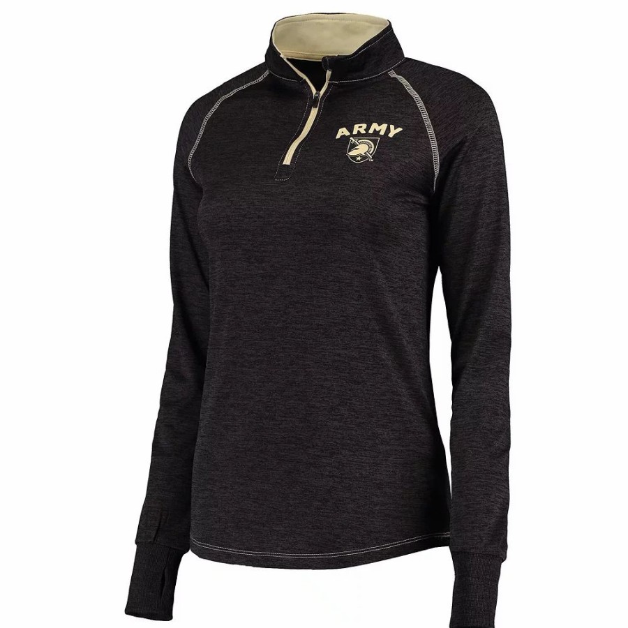 Clothing * | Women'S Colosseum Black Army Black Knights Bikram Quarter-Zip Long Sleeve Jacket