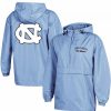 Clothing * | Women'S Champion Carolina Blue North Carolina Tar Heels Packable Half-Zip Light Rain Jacket