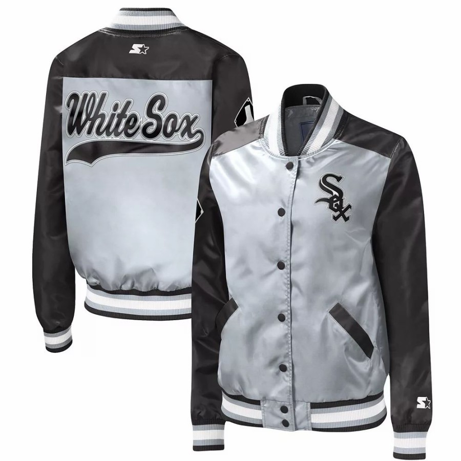 Clothing * | Women'S Starter Silver Chicago White Sox The Legend Full-Snap Jacket