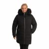 Clothing * | Plus Size London Fog Stretch Faux-Fur Hood Active Jacket Black