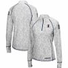 Clothing * | Women'S Colosseum White Illinois Fighting Illini Oht Military Appreciation Officer Arctic Camo 1/4-Zip Jacket