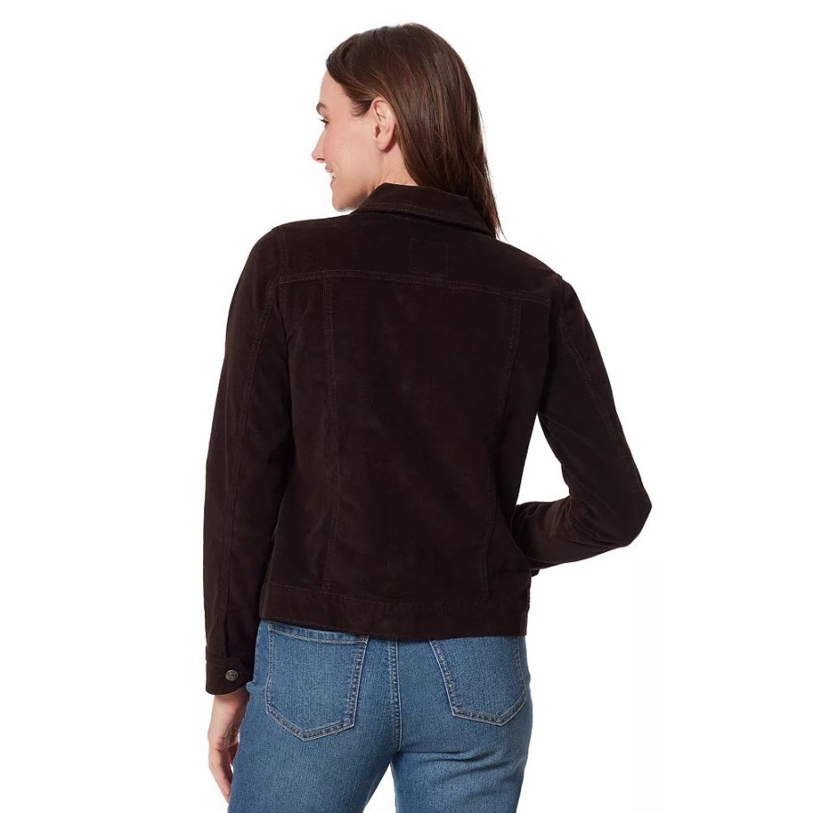 Clothing * | Women'S Gloria Vanderbilt Amanda Corduroy Jacket Coffee Roast