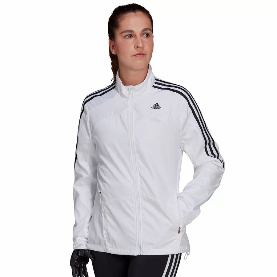 Clothing * | Women'S Adidas Marathon 3-Stripes Track Jacket