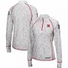 Clothing * | Women'S Colosseum White Maryland Terrapins Oht Military Appreciation Officer Arctic Camo 1/4-Zip Jacket