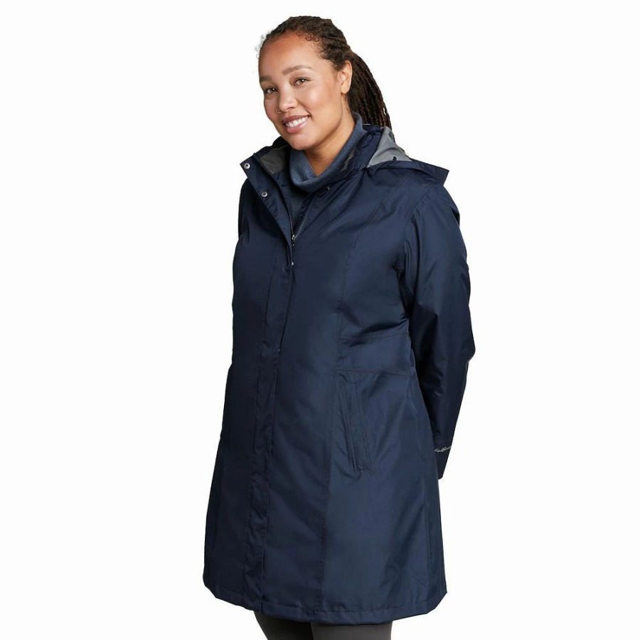 Clothing * | Plus Size Eddie Bauer Girl On The Go Trench Coat