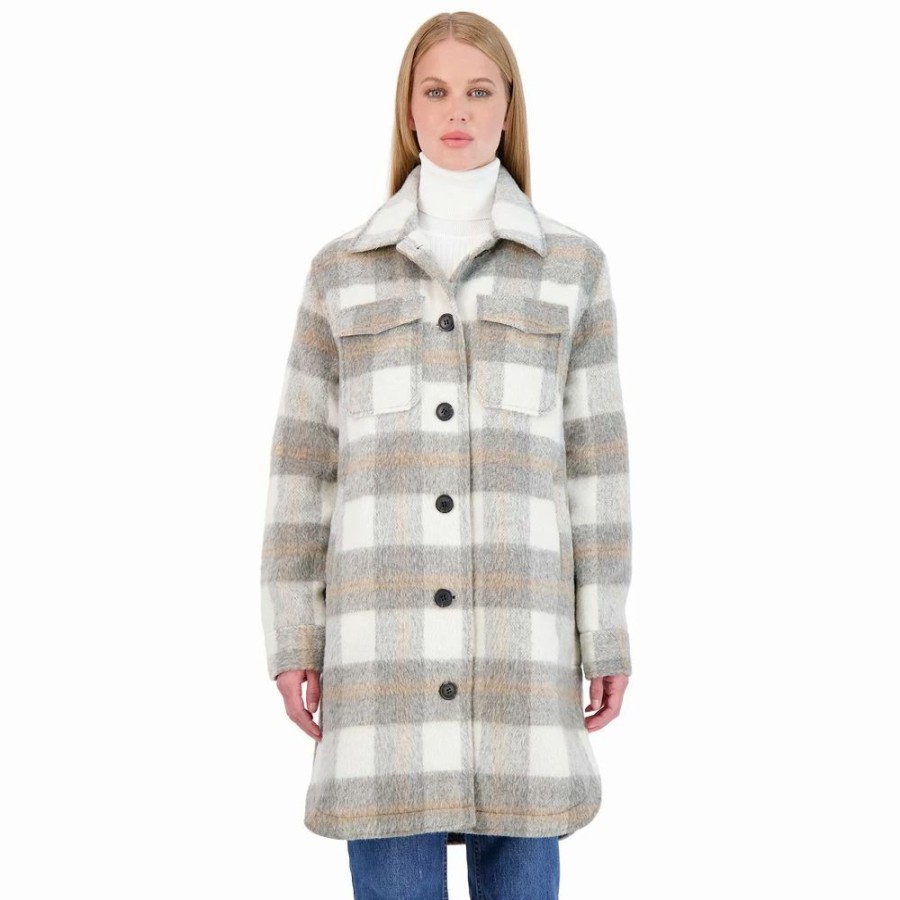 Clothing * | Women'S Sebby Collection Plaid Shacket