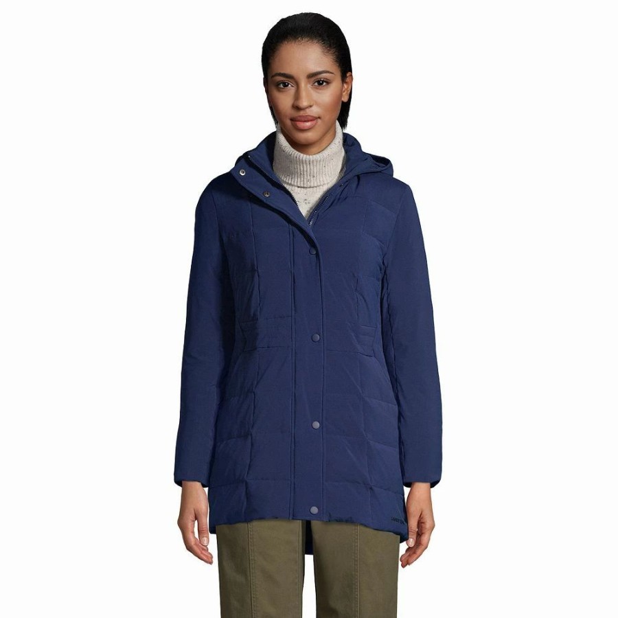 Clothing * | Women'S Lands' End Quilted Stretch Down Coat