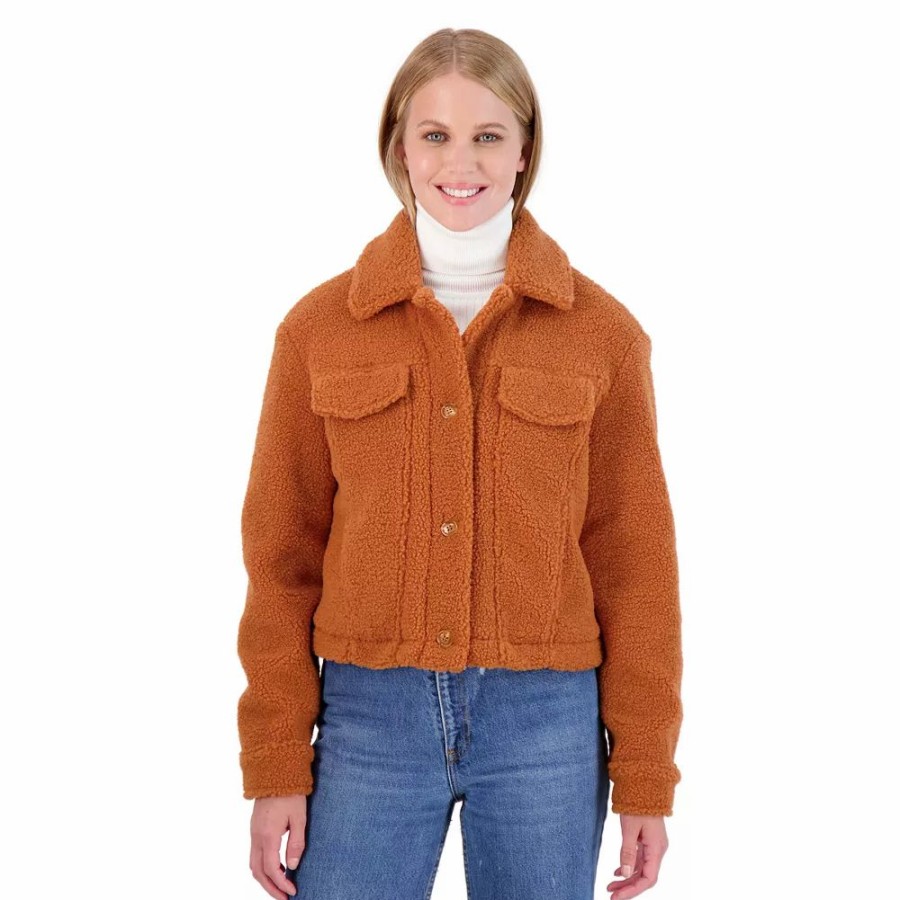 Clothing * | Juniors' Sebby Teddy Sherpa Crop Jacket