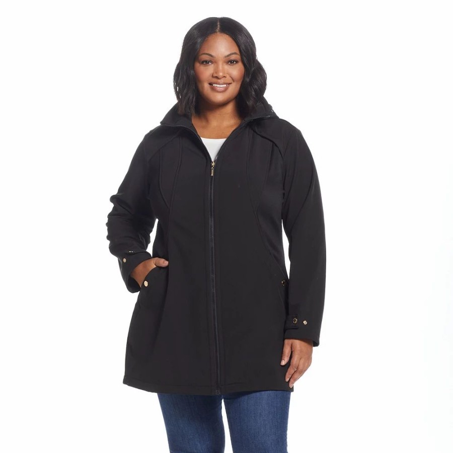 Clothing * | Plus Size Gallery Hooded Soft-Shell Jacket