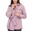 Clothing * | Women'S Coffee Shop Belted Faux Wool Shacket